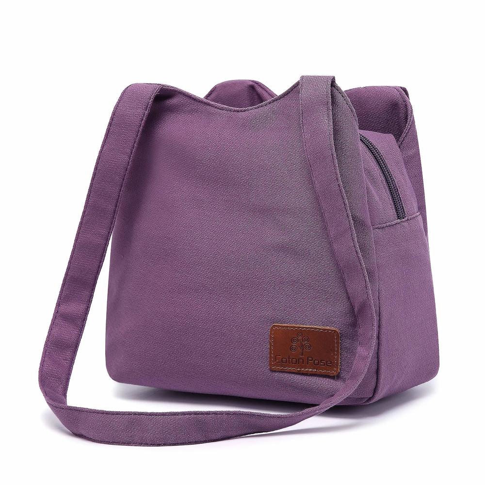 Small Mini Shoulder Bag Hiie Top Zip Cotton Sling Bag Jacquard Cloth UwU